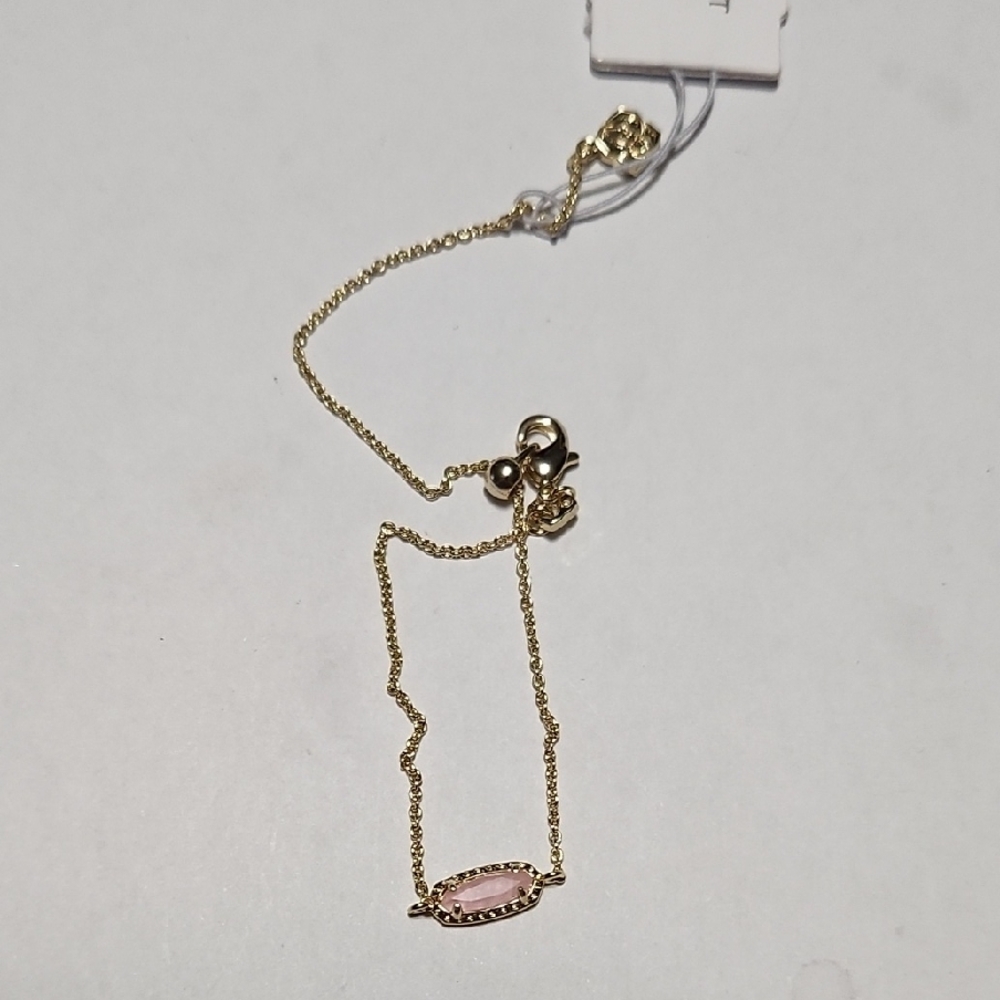 Elegant Gold and Pink Stone Bracelet